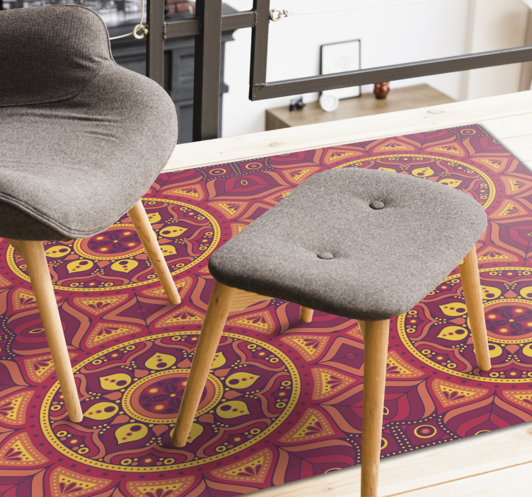 Symetrie inspirovaná mandalou Mandala vinylový koberec - TenStickers