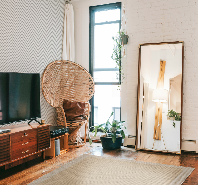 Teplon béžový přírodní minimalistický koberec - TenStickers