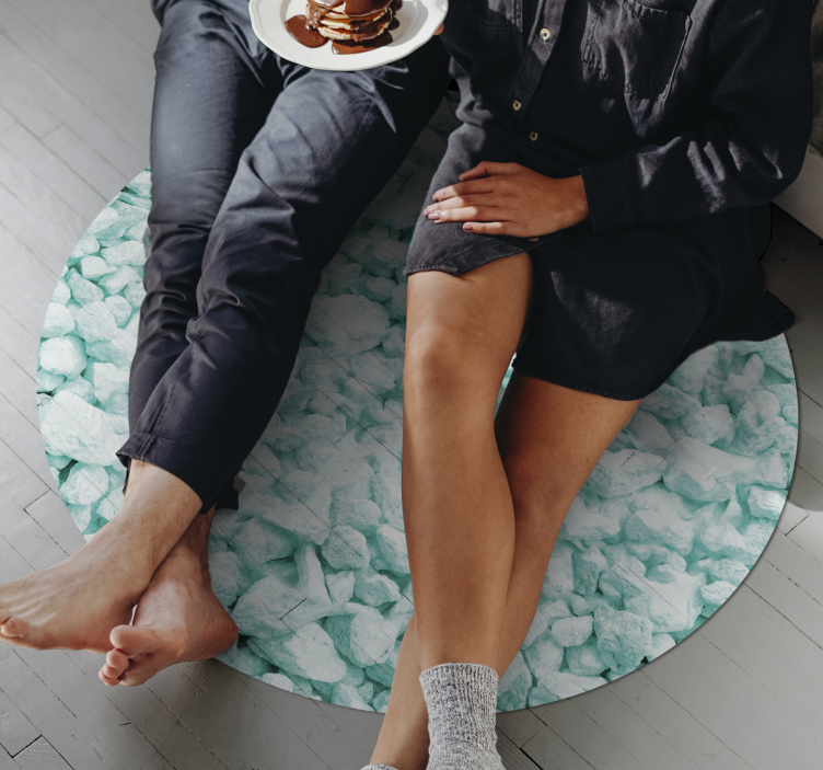 Vinylový koberec s efektem kamene v mátových odstínech - TenStickers