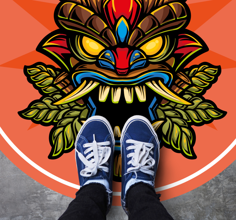 Tiki maska Vinylový koberec pro teenagery - TenStickers