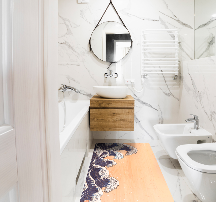 Tradiční japonský vlněný vinylový koberec - TenStickers