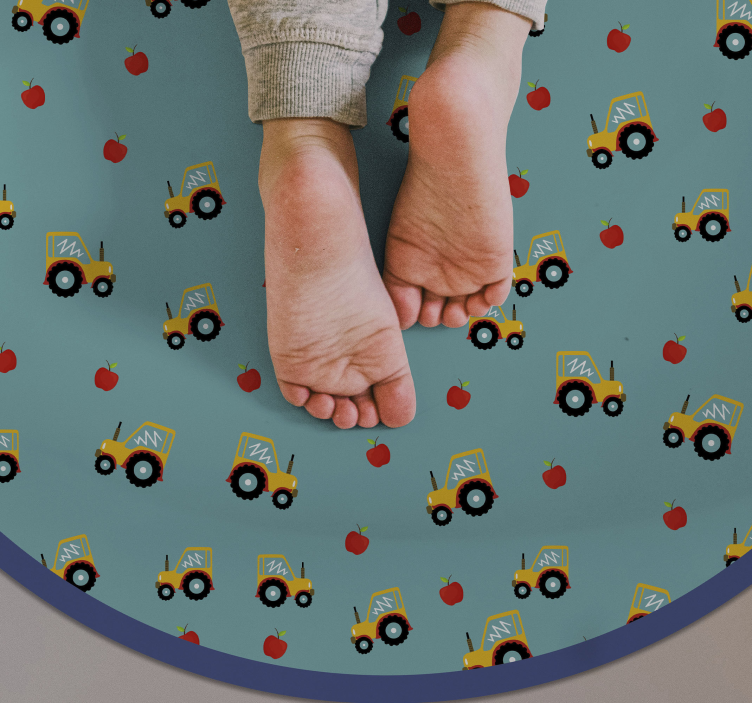 Traktor a jablka. Dětský vinylový koberec - TenStickers