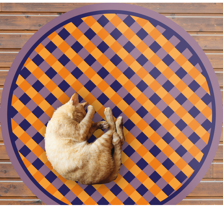 Tučný šachovnicový vzor Pruhovaný vinylový koberec - TenStickers