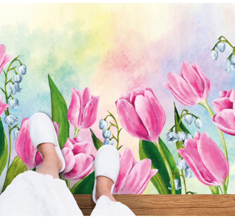 Tulipán malba květinový koberec - TenStickers