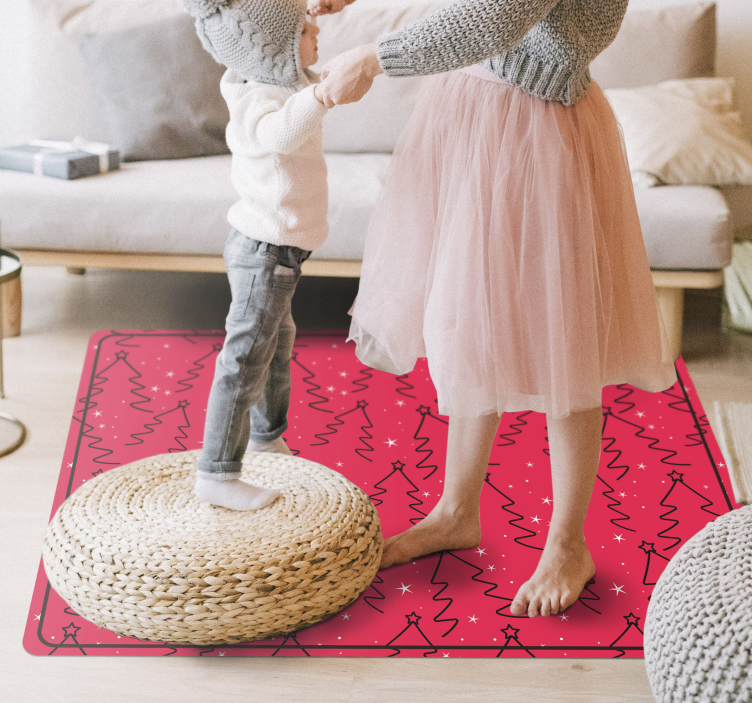 Vánoční stromek linie vinyl koberec ložnice - TenStickers