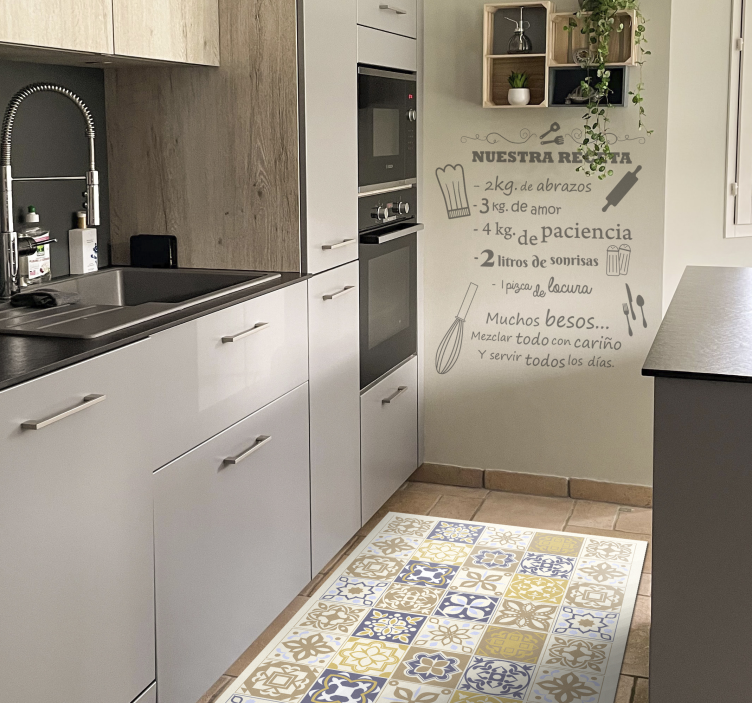 Vápenec španělské dlaždice koberec - TenStickers