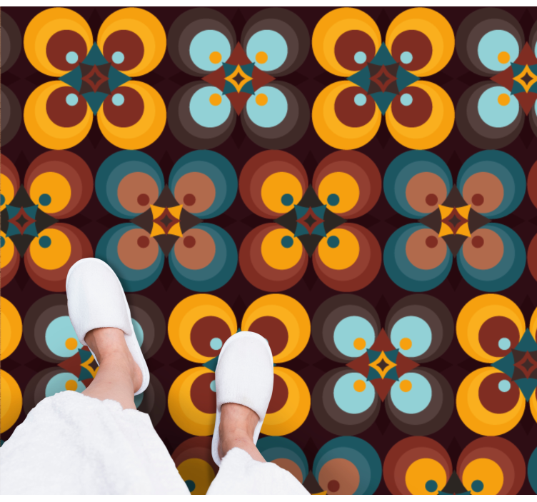 Velké abstraktní květinové tvary vintage koberec - TenStickers