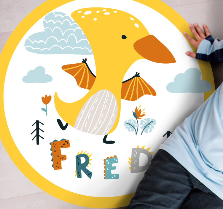 Mládě dinosaura Vinylový koberec se jmény - TenStickers