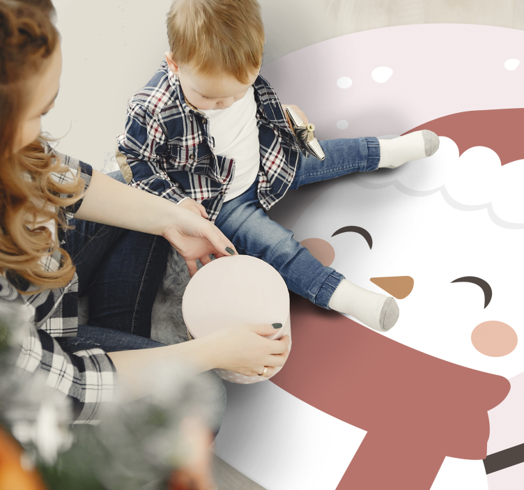 Veselý sněhulák Vinylový koberec Vánoce - TenStickers