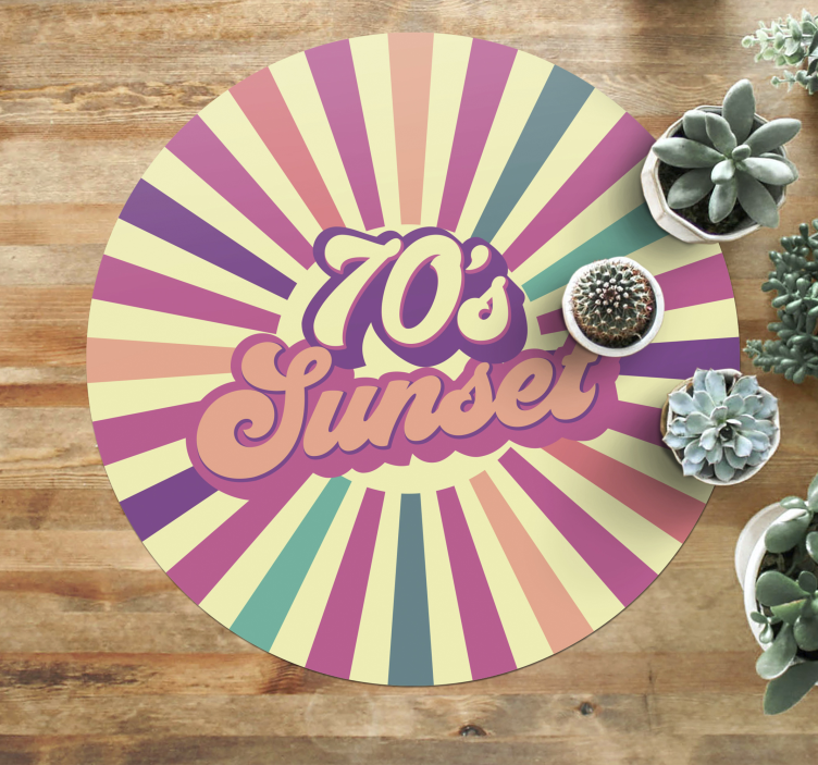 Vibrace západu slunce 70. Let Vinylový koberec s frázemi - TenStickers