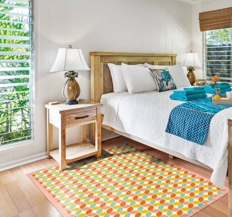 Vícebarevné čtverce geometrické vinylové koberce - TenStickers