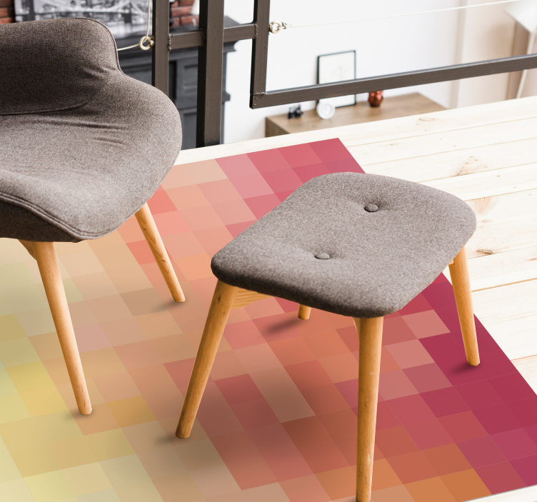 Vícebarevný čtvercový mozaikový vinylový koberec - TenStickers