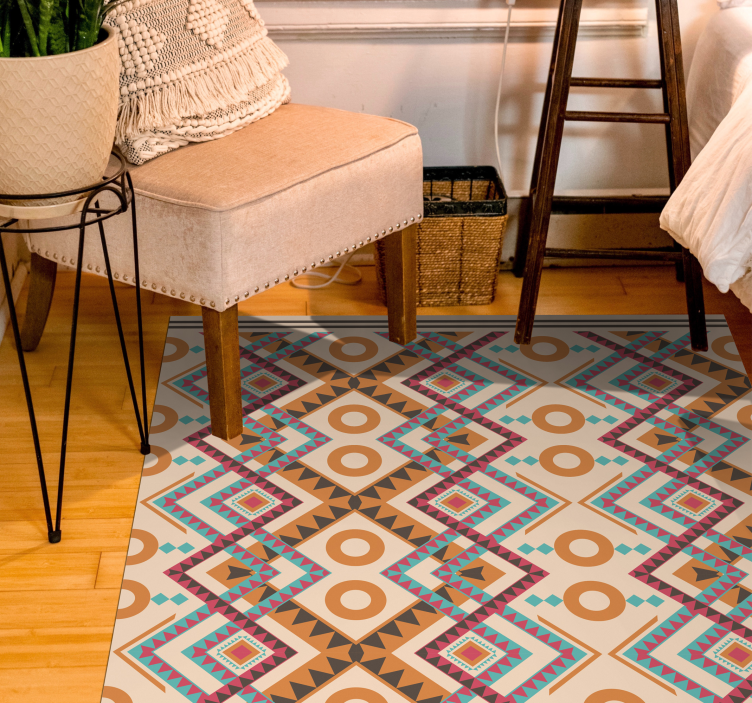 Vícebarevné diamanty vzor etnický koberec - TenStickers