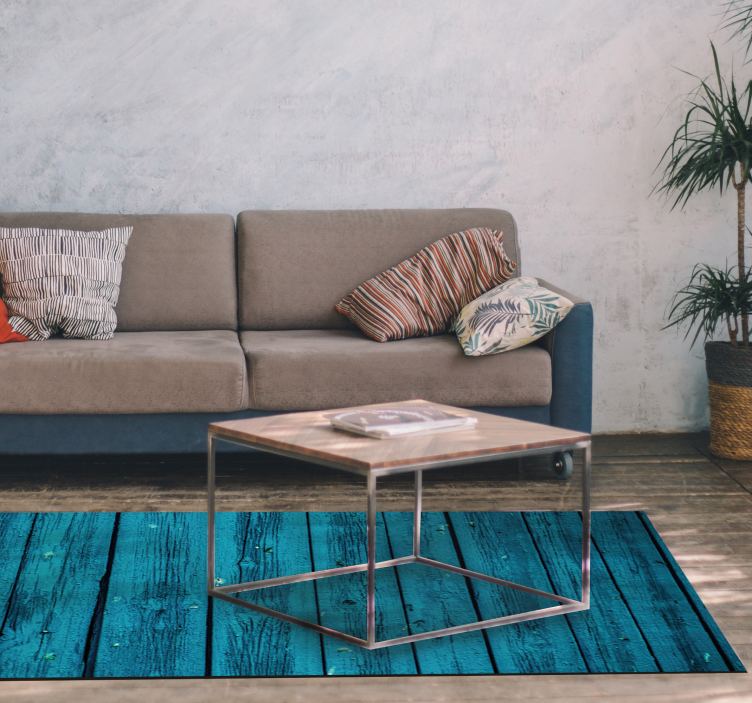 Vinylová dřevěná podlaha z modrého dřeva - TenStickers