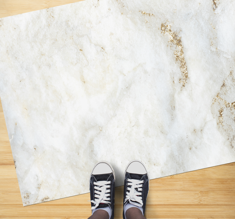 Vinylový koberec z bílého a zlatého mramoru z kamene - TenStickers