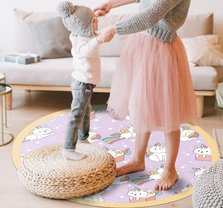 Vinylový koberec baby cat unicorn - TenStickers