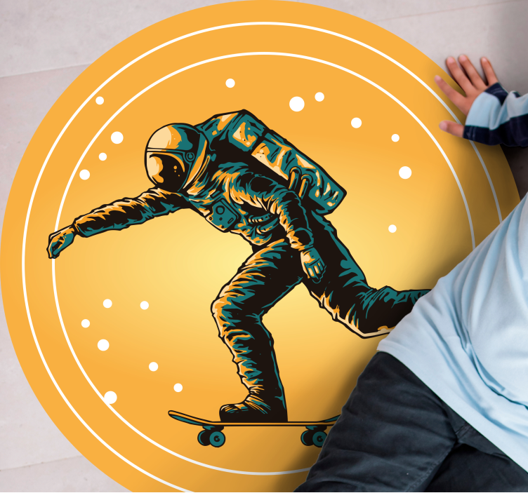 Vinylový koberec do ložnice pro astronauty na skateboardu - TenStickers