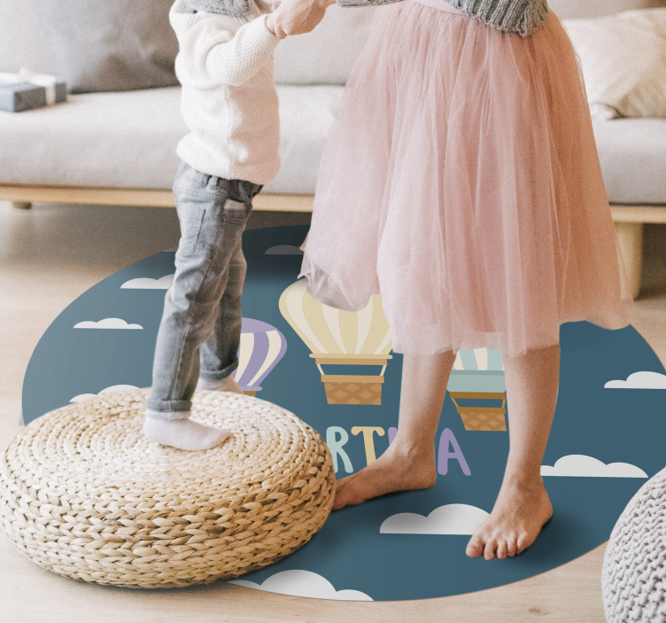 Balónky a mraky personalizovaná vinylový koberec - TenStickers