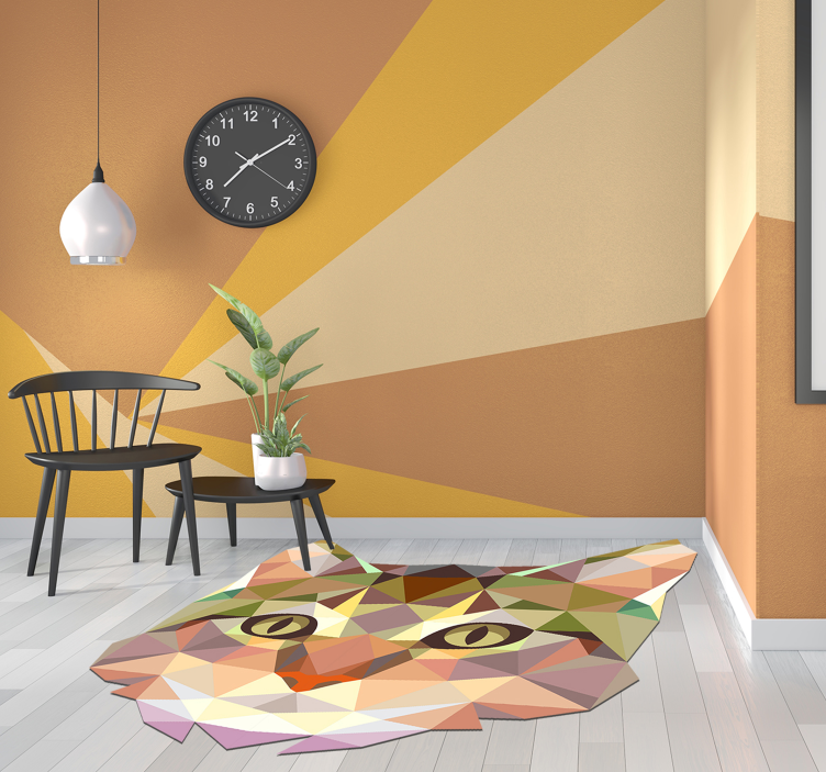 úžasný vinylový koberec ve tvaru geometrické kočky - TenStickers