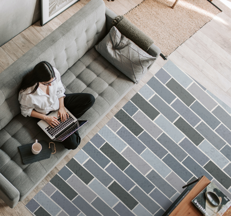 Vinylový koberec ze šedých cihel - TenStickers