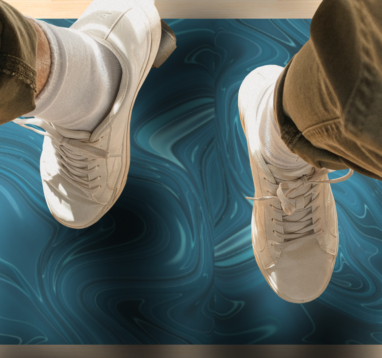 Vířící oceánské odstíny Mramorový vinylový koberec - TenStickers