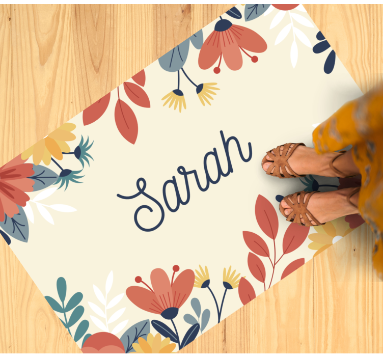 Vlastní květinový název Vinylový koberec se jmény - TenStickers