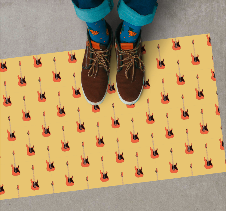 Vzor houpací kytary Vinylový koberec pro teenagery - TenStickers