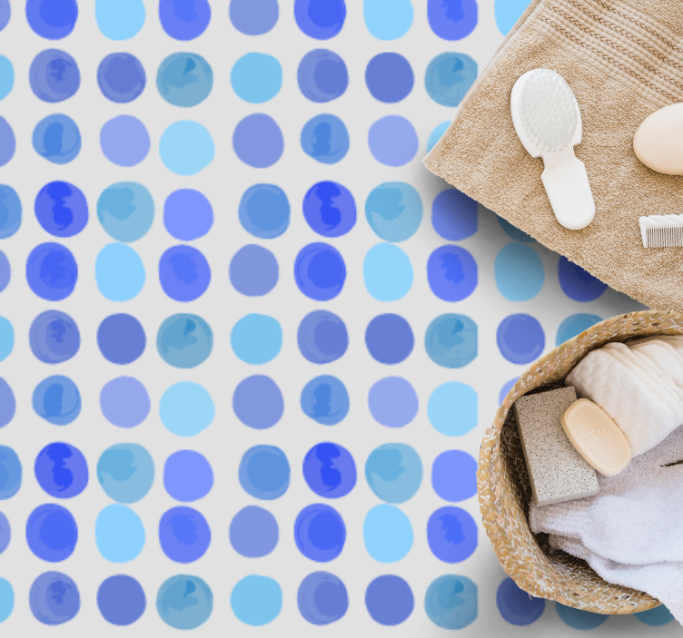 Vzor modré tečky Koupelnový vinylový koberec - TenStickers
