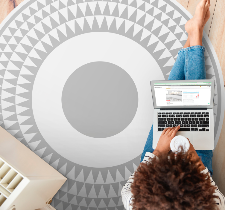 Vzor soustředných kruhů Geometrický vinylový koberec - TenStickers