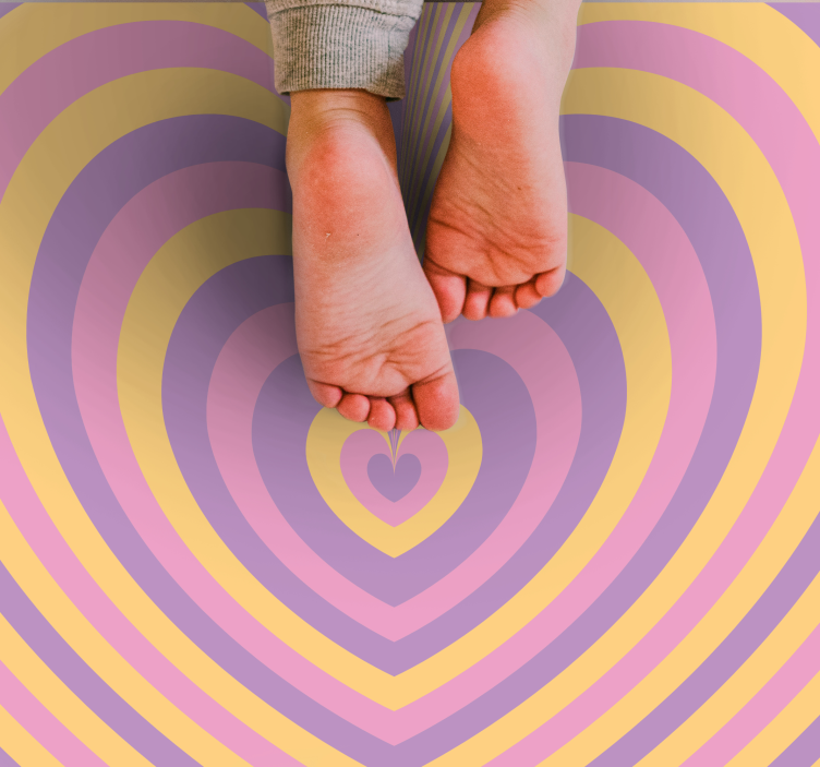 Retro design srdce Vinylový koberec pro teenagery - TenStickers