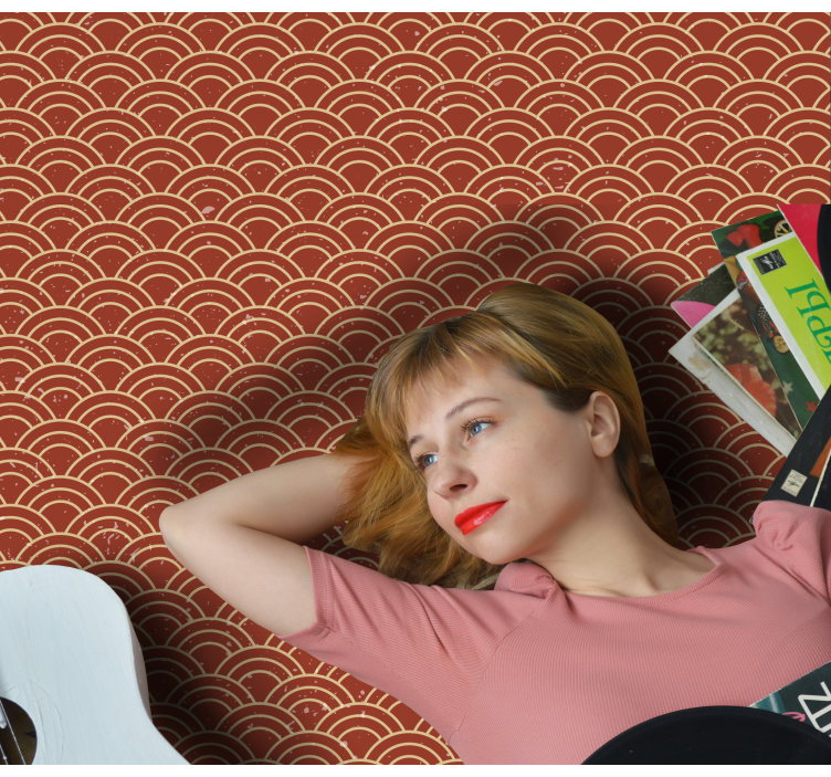 Zakřivený vlnový vzor Geometrický vinylový koberec - TenStickers