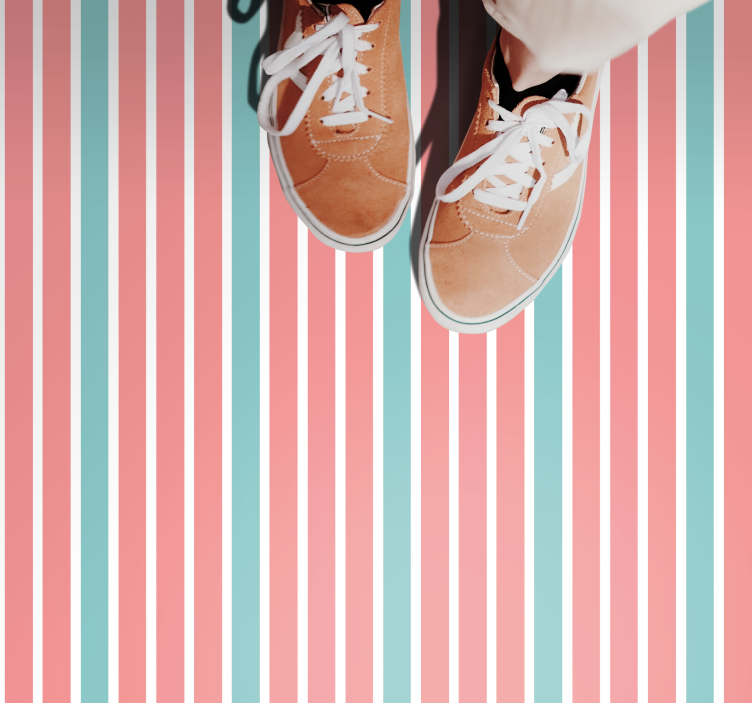 Zářivý pruhovaný tisk Pruhovaný vinylový koberec - TenStickers