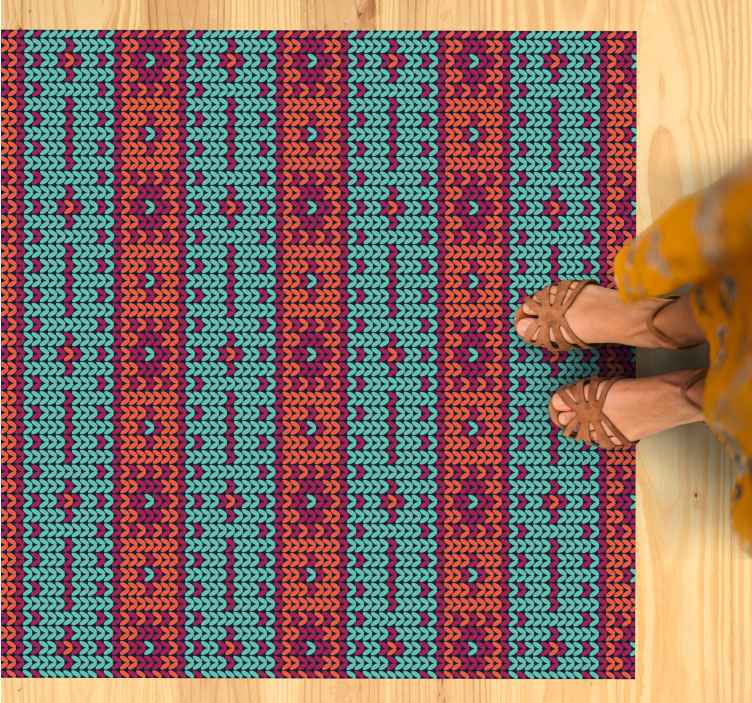 živý geometrický motiv Etnický vinylový koberec - TenStickers