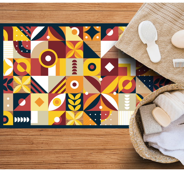 živé skladby Vinylový koberec s efektem dlaždic - TenStickers