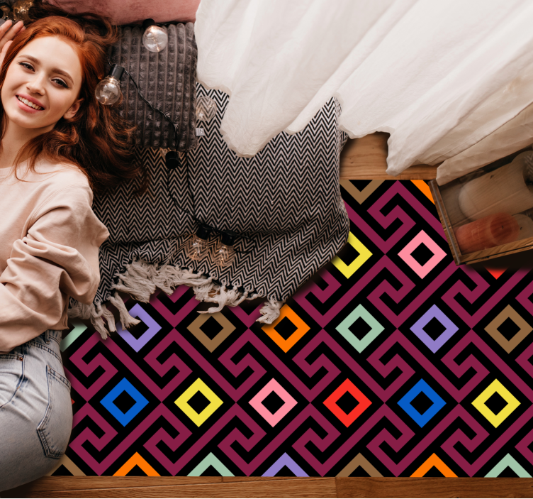 živý styl Geometrický vinylový koberec - TenStickers