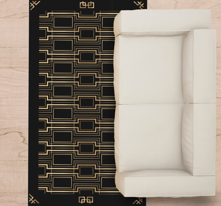 Zlaté a černé dekorativní geometrické koberce - TenStickers