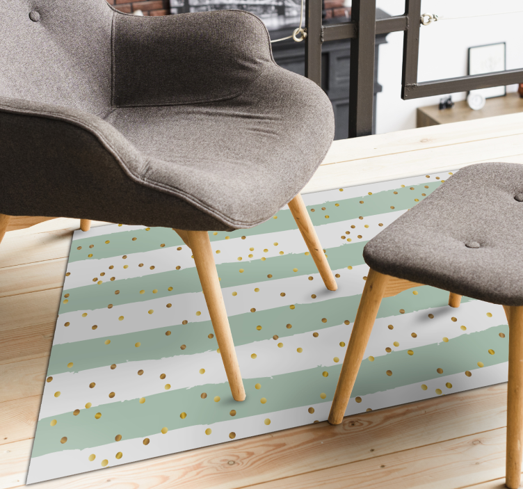 Zlaté konfety na pruzích moderní koberec - TenStickers