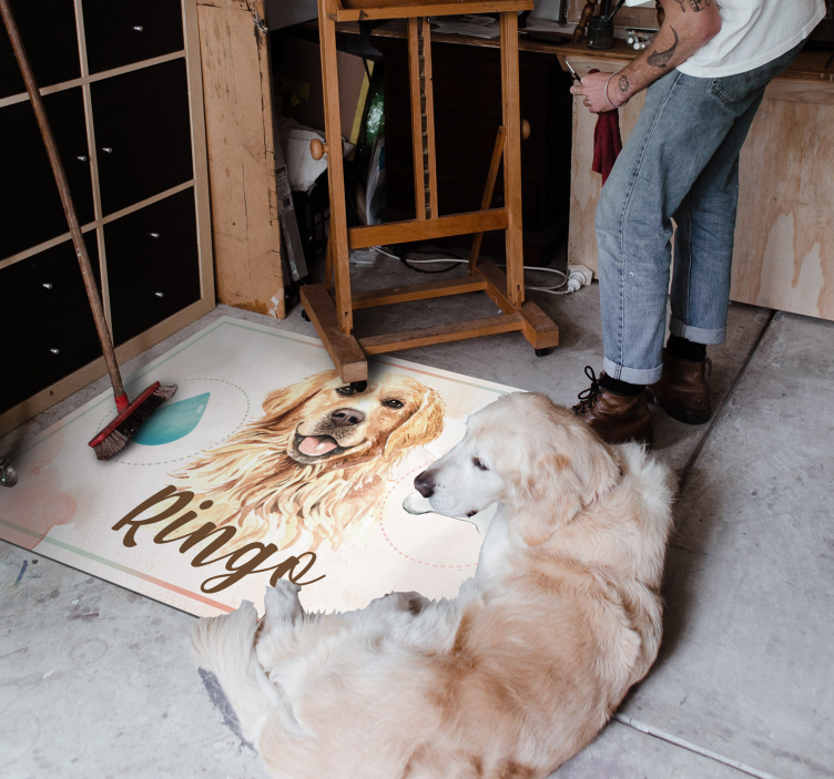 Zlatý retrívr koberec pro vodu a jídlo - TenStickers