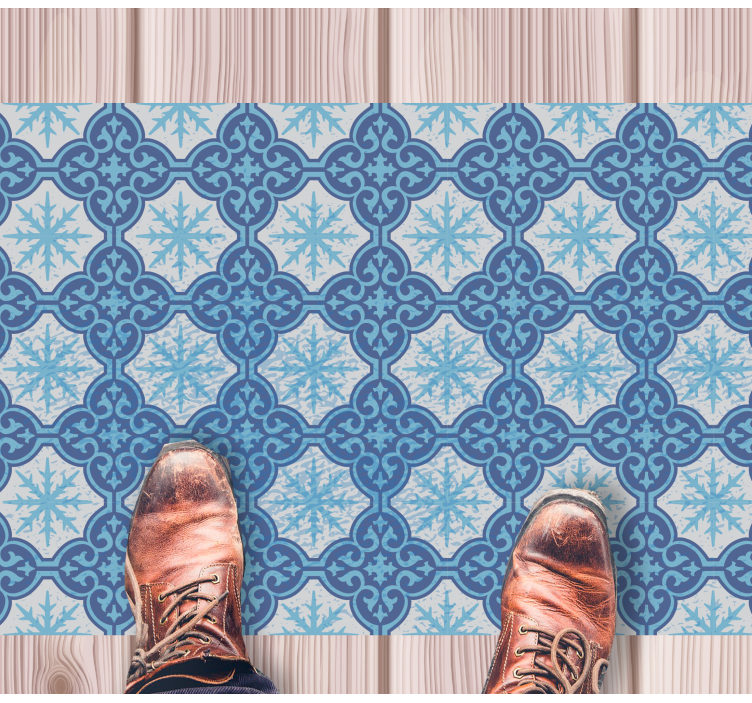 Znak sněhové vločky Vinylový koberec s efektem dlaždic - TenStickers