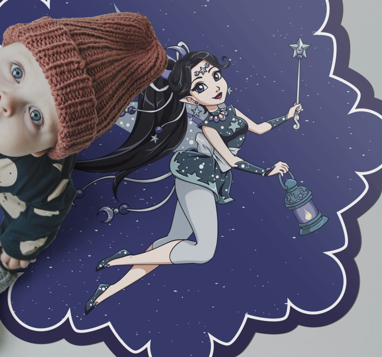 Zubní víla s modrou hůlkou dětský vinylový koberec - TenStickers