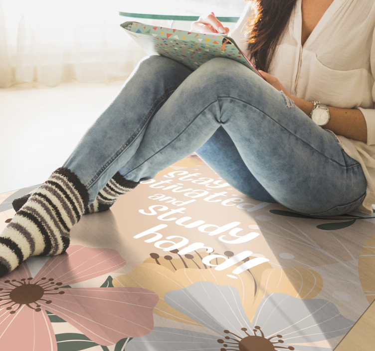 Zůstaňte motivovaní a studujte Vinylový koberec s frázemi - TenStickers