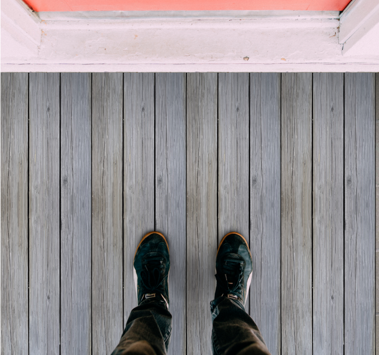 Zvětralé šedé prkna vinylový koberec s efektem dřeva - TenStickers