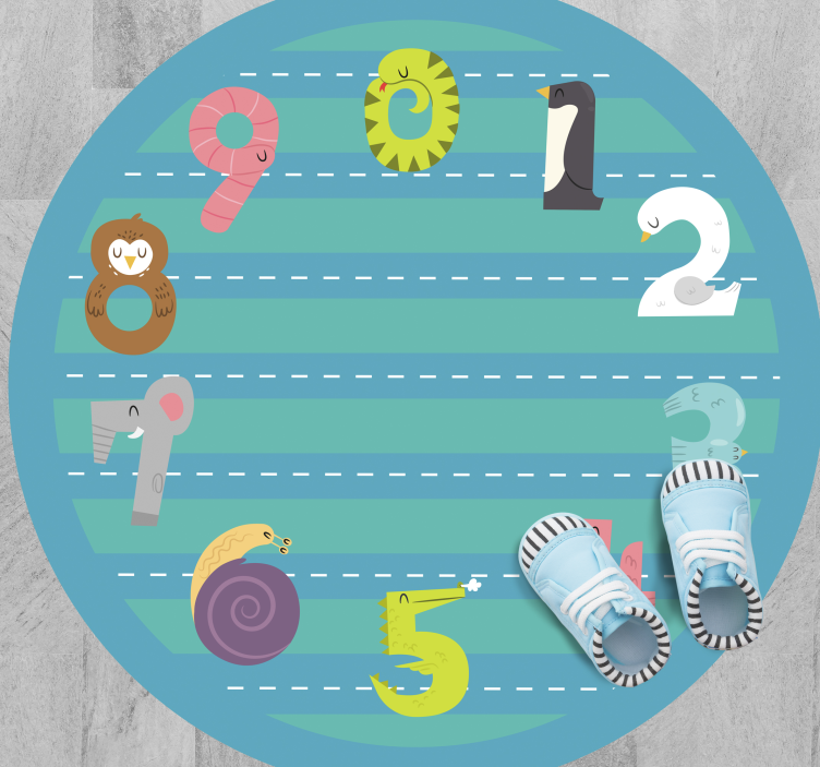 Zvířecí čísla dětský vinylový koberec - TenStickers