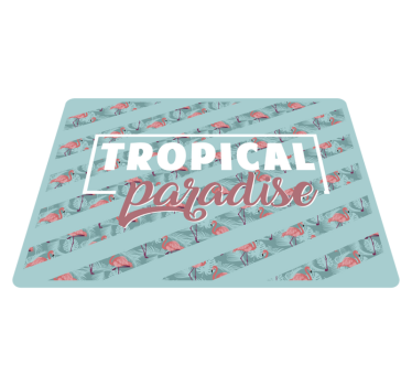 Tropický ráj text plameňáci zvířecí vinylový koberec - TenStickers