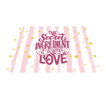 Tajná ingredience láska Vinylový koberec s frázemi - TenStickers