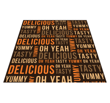 Chutné lahodné mňam Vinylový koberec s frázemi - TenStickers