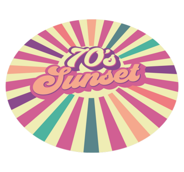Vibrace západu slunce 70. Let Vinylový koberec s frázemi - TenStickers