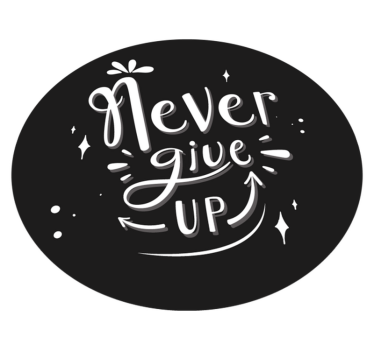Vinylový koberec s frázemi Černý design nevzdávej se - TenStickers