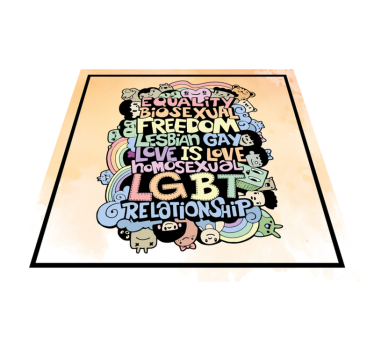 Barevné lgbt zprávy Vinylový koberec s frázemi - TenStickers