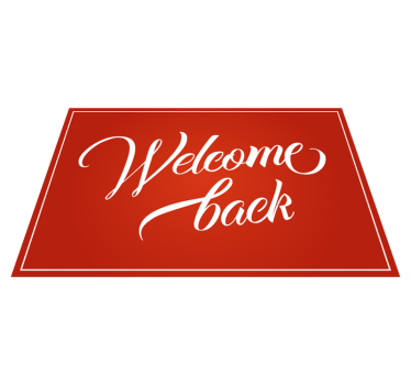 červený vinylový koberec welcome back home office - TenStickers